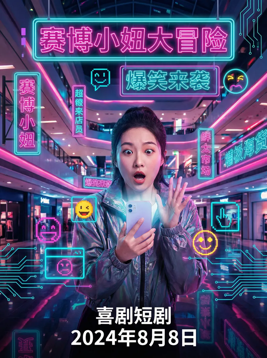 绿帽全家桶 搞笑喜剧短剧 - 赛博小妞大冒险海报